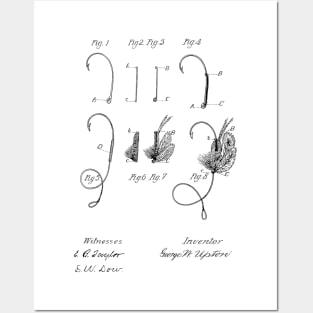 Fishing Fly Vintage Patent Hand Drawing Posters and Art